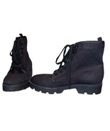 Marc Fisher Fayth Black Canvas Fabric Combat Hiker Lace Up Boots Sz 10 Women