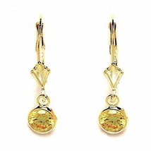 Women/Children&#39;s Stylish 14K Y Gold Yellow Topaz November Birthstone Ear... - £59.09 GBP