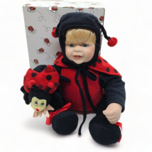 Porcelain Ladybug Costume Baby Doll Porcelain Face Hands In 10&quot; inches - £11.49 GBP
