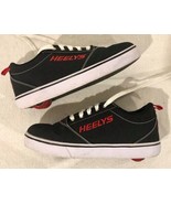Heelys Mens Size 9 Launch Pro 20 Black W/Red Canvas Wheel Shoes Sneakers - $39.59