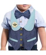 1st Birthday Boy Bow Tie and Vest Deluxe Style Size 12 Mo Party Accessor... - $8.95