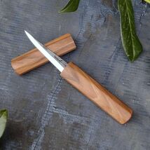 85mm Woodcarving knife with wooden magnetic sheat , Fresh wood carving, ... - $2,339.61 MXN
