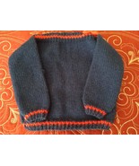 Hand Knitted Navy Blue Girls Top 9-12 Months - $15.00