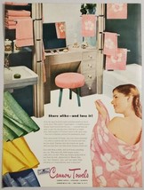 1946 Print Ad Cannon Towels Lady Dries Off After Bath Modern Bathroom - £12.17 GBP