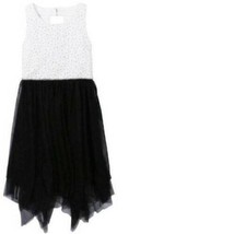 Girls Dress Holiday Party Black Speechless Sleeveless Mesh Tulle Hi-Lo Hem-sz 7 - £24.53 GBP