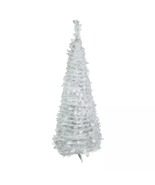 6&#39; White Tinsel Pop-Up Artificial Christmas Tree, Unlit - $174.99