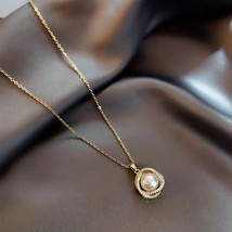 2023 Women&#39;s Necklace Women&#39;s Tide Pearl Pendant Clavicle Chain - $9.99