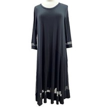Comfy USA Dress XL Women&#39;s Black Tunic Shift Sheer accents Casual  - £37.38 GBP