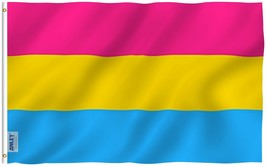 Anley Fly Breeze 3x5 Foot Pansexual Pride Flag - Omnisexual LGBT Flags Polyester - £6.25 GBP
