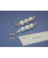 Gold 18k Pearl Natural Gemstone Earrings Facilitate-love #653 - £9.26 GBP