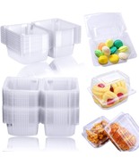 Disposable Clear Plastic Clamshell Hinged Food Portable Sq.Are Container... - £32.17 GBP