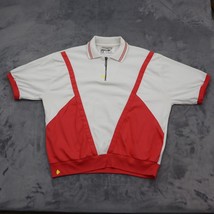 DonnKenny Classics Shirt Womens XL White Red Chest Zip Short Sleeve Collared Top - £15.76 GBP