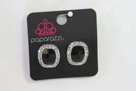 Paparazzi Earrings (New) The Modern Monroe - Black - Post Earring - £6.88 GBP