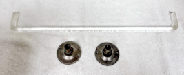 Antique Clear Glass Towel Bar 15 3/8" and 3/8" Thick w Metal Hardware - $34.16