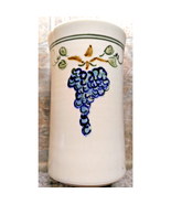 Ceramic Italian Style Hand Painted Grape Design 5 Inch Utensil Holder Si... - $18.76
