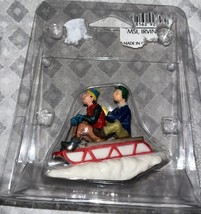 Vintage 1999 Lemax Coventry Cove Children on Sleigh Christmas Village Figurine - $9.50