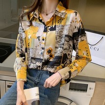 Printed Shirt Women&#39;s Early Spring 2021 New Korean Loose Long Sleeve Temperament - £60.18 GBP