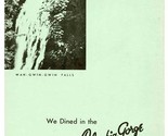 Columbia Gorge Hotel Dining Room Menu Wan Gwin Gwin Falls Cover 1940&#39;s  - $97.02