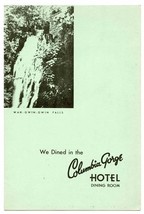 Columbia Gorge Hotel Dining Room Menu Wan Gwin Gwin Falls Cover 1940&#39;s  - £76.88 GBP