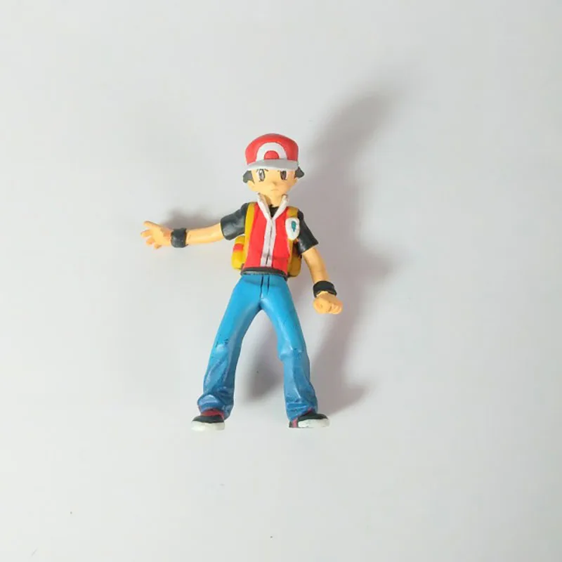 Pokemon Action Figure Actor Ruby Ash Ketchum with Red Yellow Green Cap Cartoon - £16.45 GBP