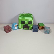 Minecraft Lot Rubber Duck Blue 2&quot; 8 Bit, Minecraft Periodic Blocks, Green Plush - £12.00 GBP