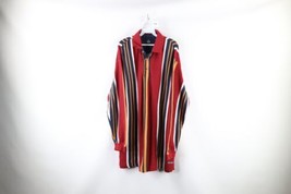 Vtg 90s Streetwear Mens XL Faded Baggy Fit Striped Long Sleeve Rugby Polo Shirt - £47.45 GBP