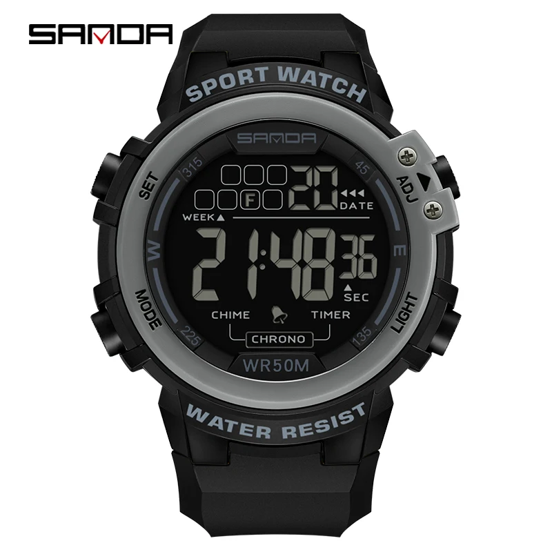 SANDA Men Outdoor   2024  Multifunctional Electronic Watch 5ATM Waterproof  Watc - £93.35 GBP