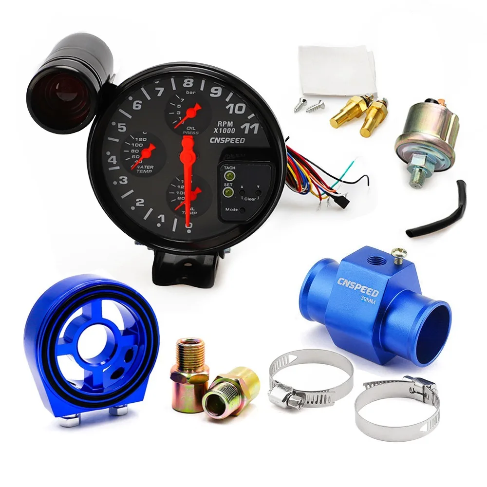 5&quot; 4 IN 1 With shift light car tachometer rpm meter water temp gauge oil tempera - £317.67 GBP