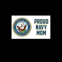 Proud Navy Mom - 3&quot; tall x 5&quot; wide - Bumper Sticker - Decal - Peel and Stick - £2.33 GBP