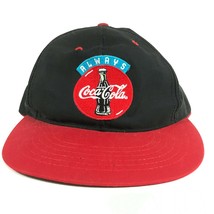Coca Cola Snapback Hat Black Red Center Logo Made In USA - £14.70 GBP