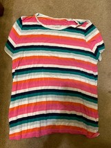 Torrid Women’s Super Soft Knit Striped T-Shirt Crew Neck Size 1 - £9.03 GBP