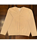 Talbots Made in Italy XL Gold Shimmer Wool Cardigan Holiday Metallic Swe... - $53.34