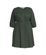 Terra &amp; Sky Women&#39;s Plus Size Button Front Dress Dark Aloe Size 3X(24W-26W) - $469.62 MXN