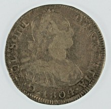 1804-PTS PJ 4 Reales Silver Coin // King Charles III // Potosi Bolivia Mint - $173.25