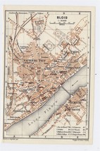 1919 Original Antique City Map Of Blois / Loire / France - £17.11 GBP