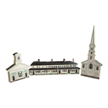 Charlotte Trahan Hand-Painted Wooden Buildings – Thompson, CT | Set of 3 | Folk - $868.93 MXN