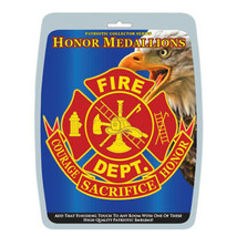 Fire Department Cutout 3-D Large Honor Medallion 6 inches Metal Enamel - $21.95