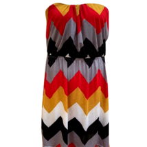 Just Love Sz 3X Strapless Dress Multicolor Chevron Stripe Colorful Plus Size New - £17.07 GBP