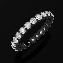 14K Black Gold 4Ct Round Cut Simulated Diamond Eternity Wedding Ring Sizes 5-8 - £166.35 GBP