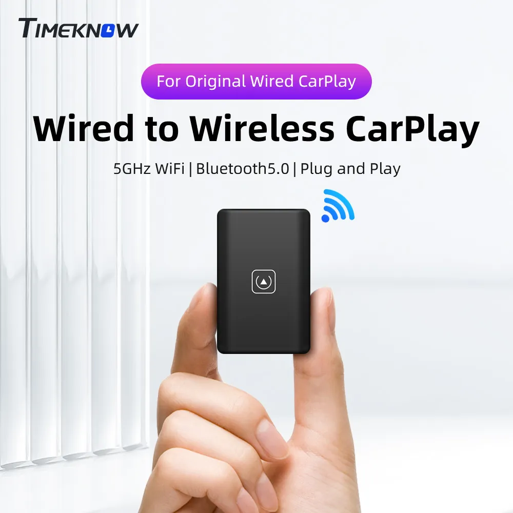 TIMEKNOW Wireless CarPlay Adapter for Apple iPhone Wired to Wireless Carplay - £33.32 GBP+