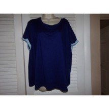 The Original Muk Luks cloud knit navy/light blue t shirt 1X EUC - $13.35