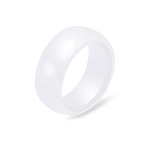 MAIKALE Classic Simple 8MM Ceramic Ring Black White Blue Pink Beige Green Finger - £7.95 GBP