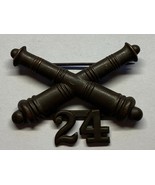 1902-1905, U.S ARMY ARTILLERY CORPS, BRONZE, 24th FIELD ARTILLERY, COLLA... - $649.65 MXN