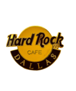 Vintage Hard Rock Cafe Dallas Collectible Logo Pin Gold Brown 1.5 x 1.25&quot; - $12.45