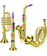 Treela 4-Piece Musical Instrument Set For Novices: Toy Trumpet, Saxophone, - $106.93 CAD