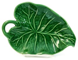 Dark Green Leaf Shaped Plate Noble Excellence 8.5&quot; x 6&quot; - $12.95