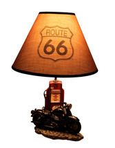 Pause Life&#39;s Journey Black Retro Motorcycle 19 Inch Table Lamp Base - £23.56 GBP