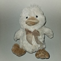 Dan Dee Beige Duck Plush 11&quot; Stuffed Animal Toy Polka Dot Bow Easter - £11.01 GBP