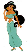 1.25X3&quot; Jasmine glitter IRON On Heat TRANSFER Aladdin princess teal outfit - $5.69