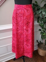 Vintage Koret Red 100% Polyester Single Breasted Blazer &amp; Skirt 2 Piece Suit 10 - £26.07 GBP